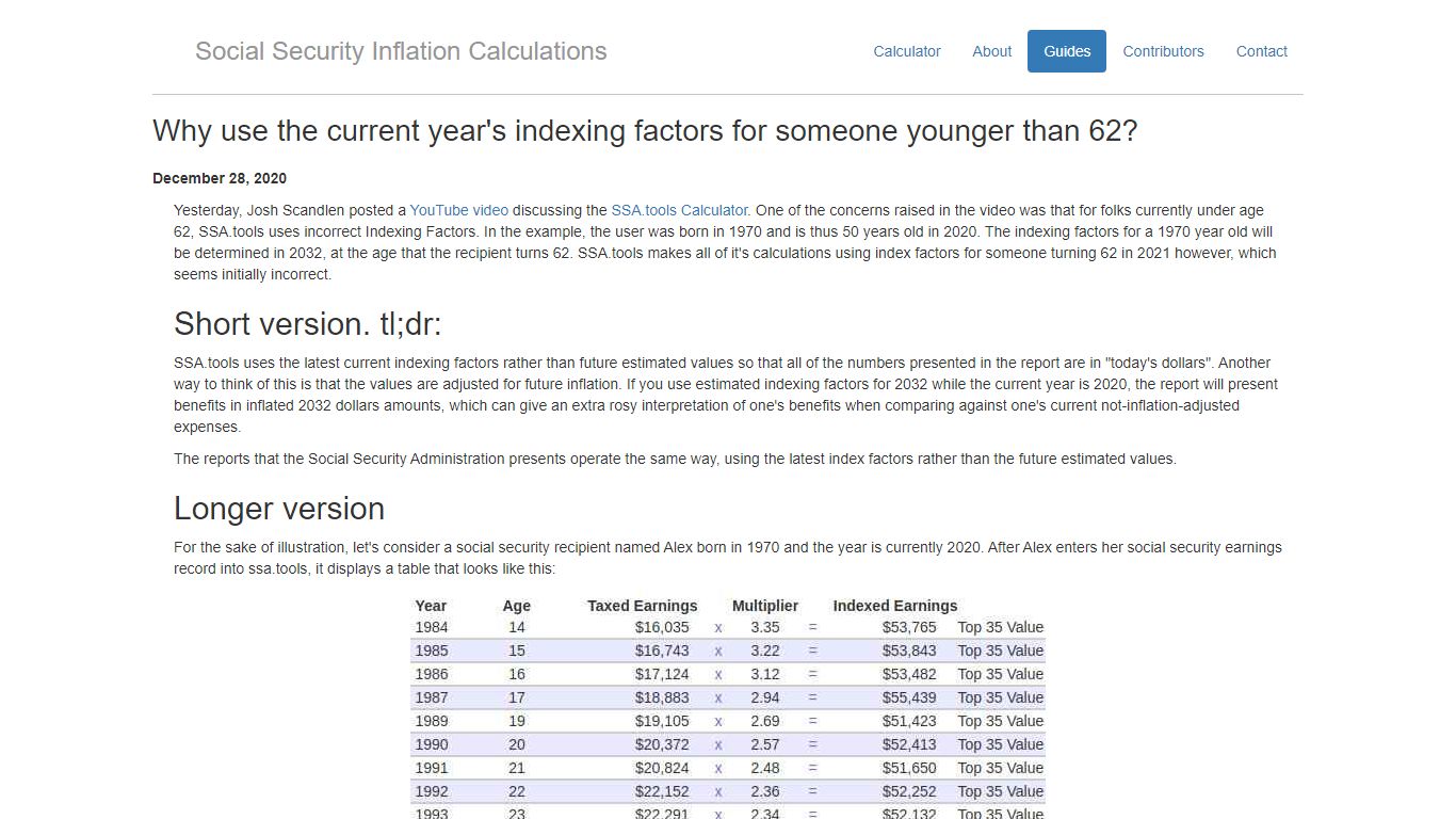 Social Security Indexing Factors | SSA.tools