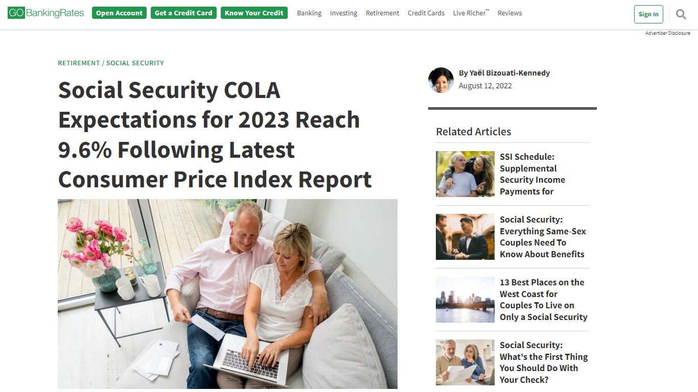 Social Security COLA Expectations for 2023 Reach 9.6% Following Latest ...