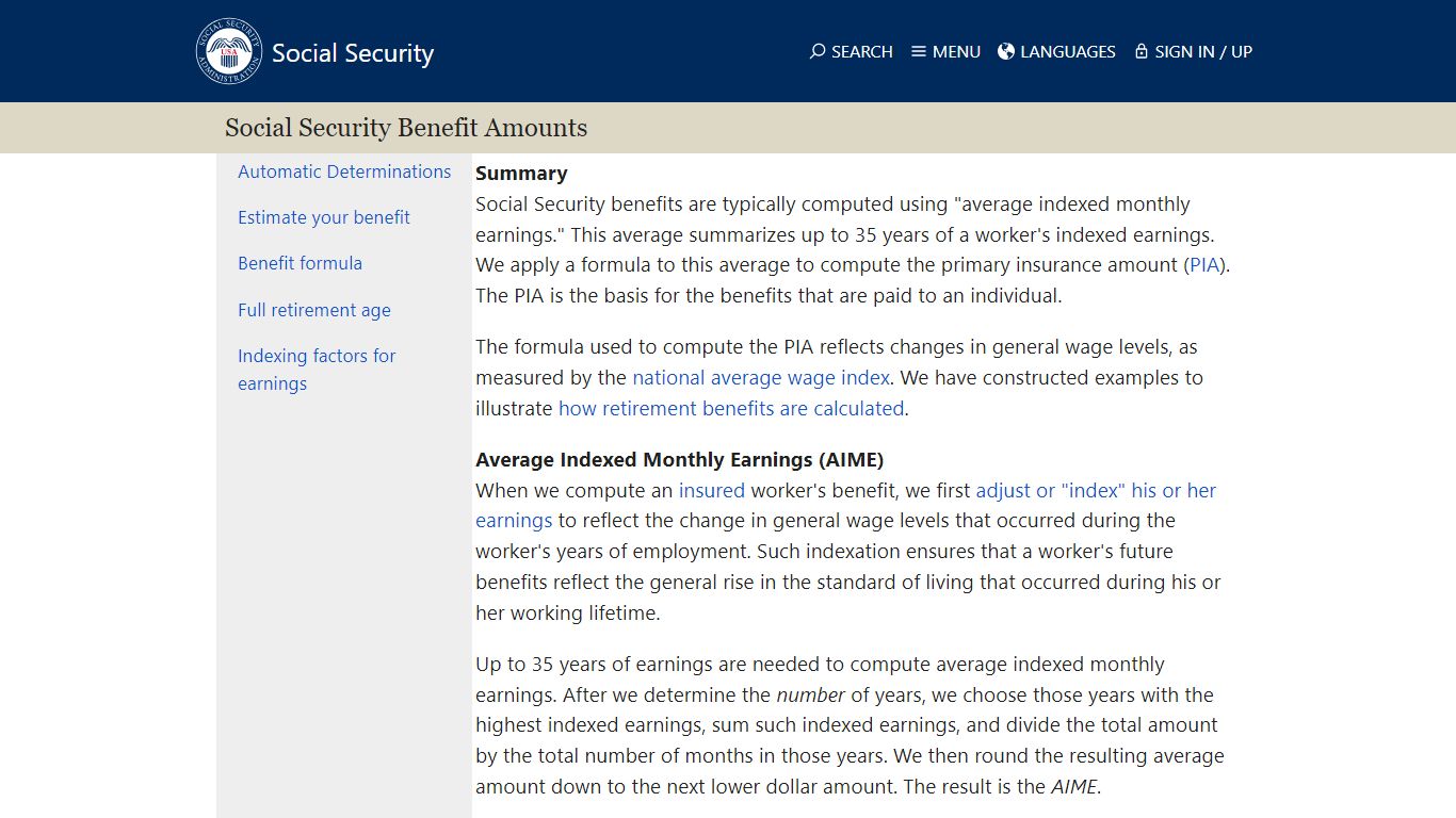 Social Security Benefit Amounts - Social Security Administration